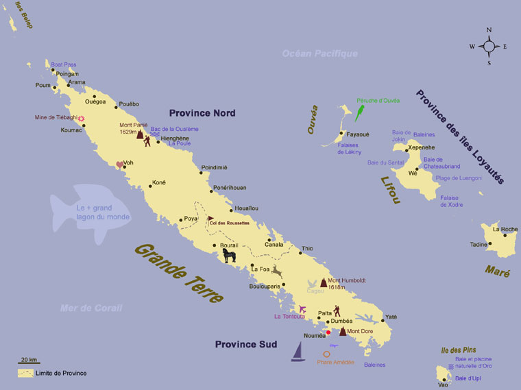 La carte de Nouvelle-Calédonie